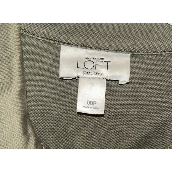 Ann Taylor Loft Green‎ Lightweight Jacket Size Petite 002 Military Style cotton - Picture 4 of 11